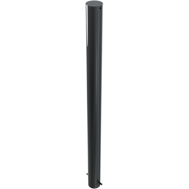 Dekorativ puller | st�lr�r � 89 mm | med flad top | fastmonteret, til indst�bning i beton med jordanker, total l�ngde ca. 1300 mm | uden �je